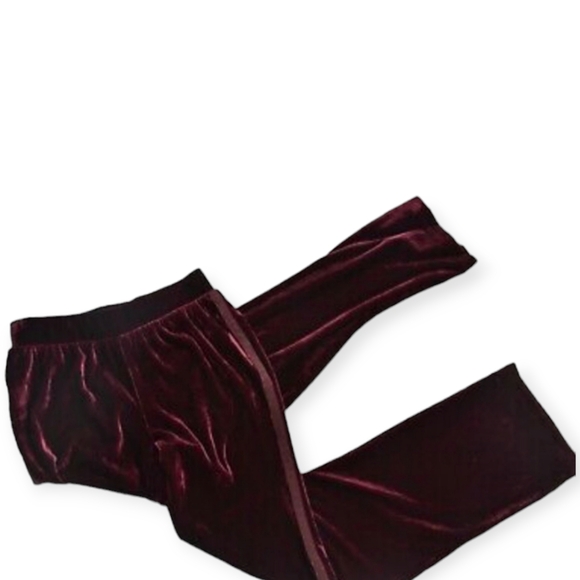 Serena Williams Signature Tuxedo Stretch Pants Jumpsuit Burgundy Velvet Size XL - Picture 2 of 5
